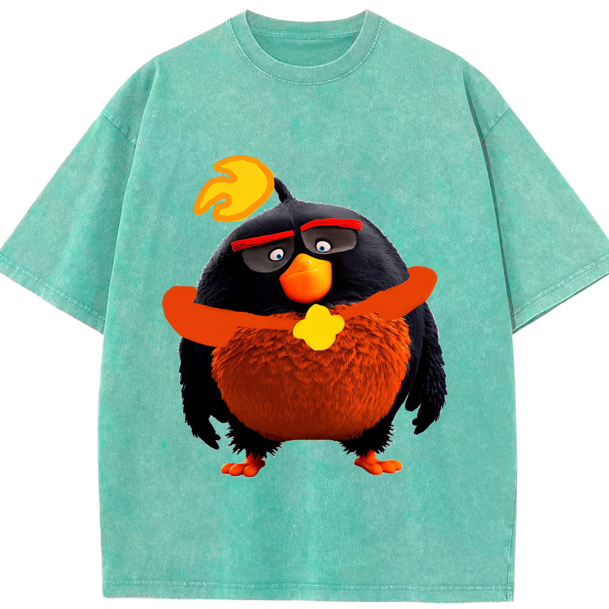 （画像用） Angry Birds アングリーバード 綿100% ヴィンテージ風 半袖Tシャツ（フロントプリント）